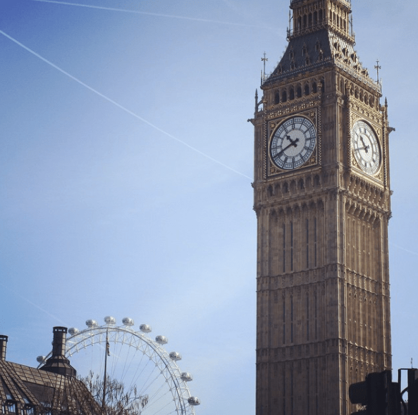 Big Ben and the London Eye in London